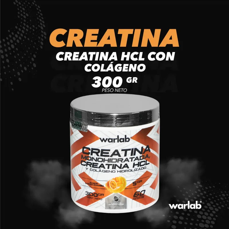 CREATINA HCL CON COLÁGENO X 300GR