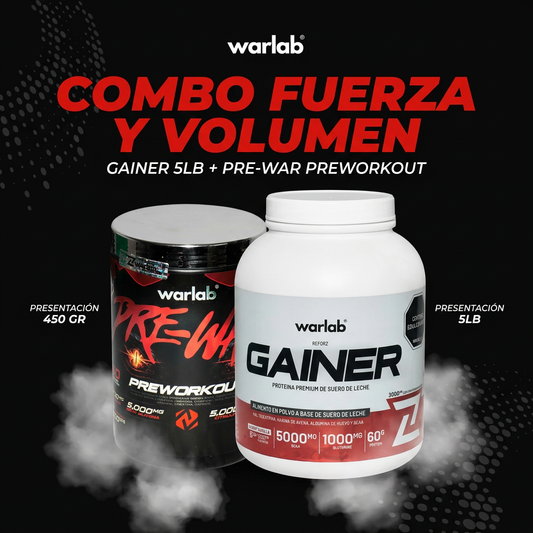 COMBO GAINER 5 LIBRAS + PRE ENTRENO